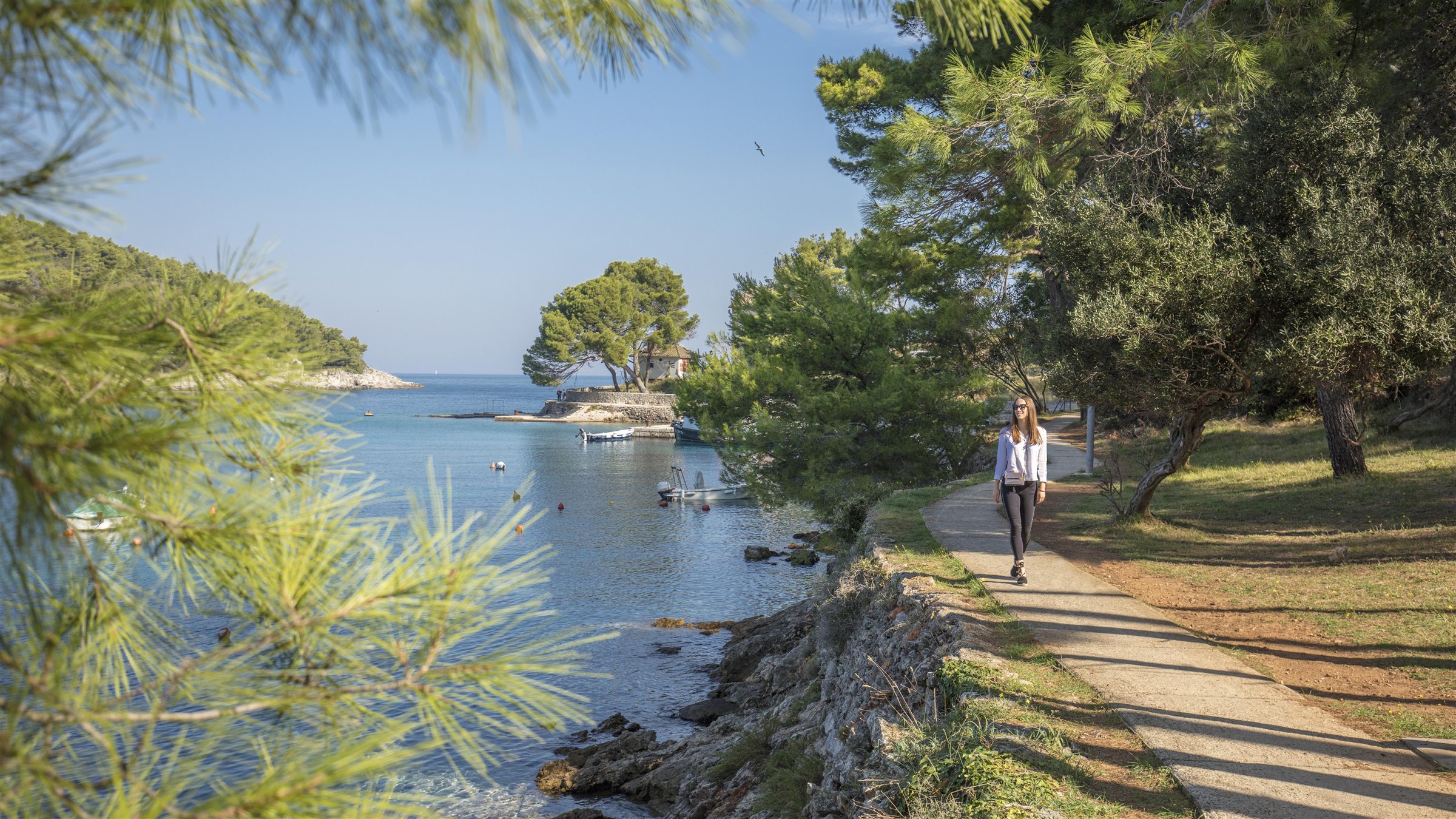 Coastal path at Valdarke Beach on Lošinj